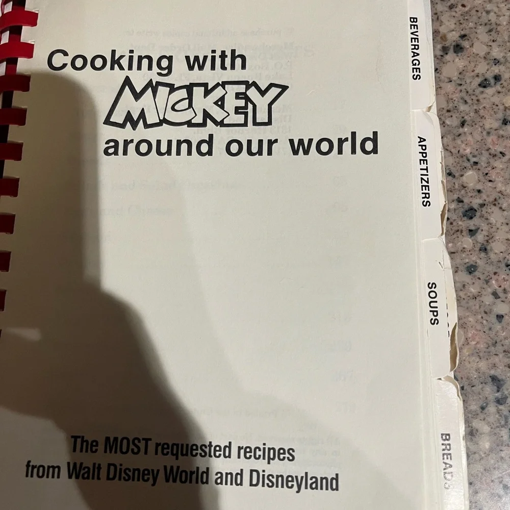 Vintage Disney Mickey Mouse Cookbook - Red Spiral Binding